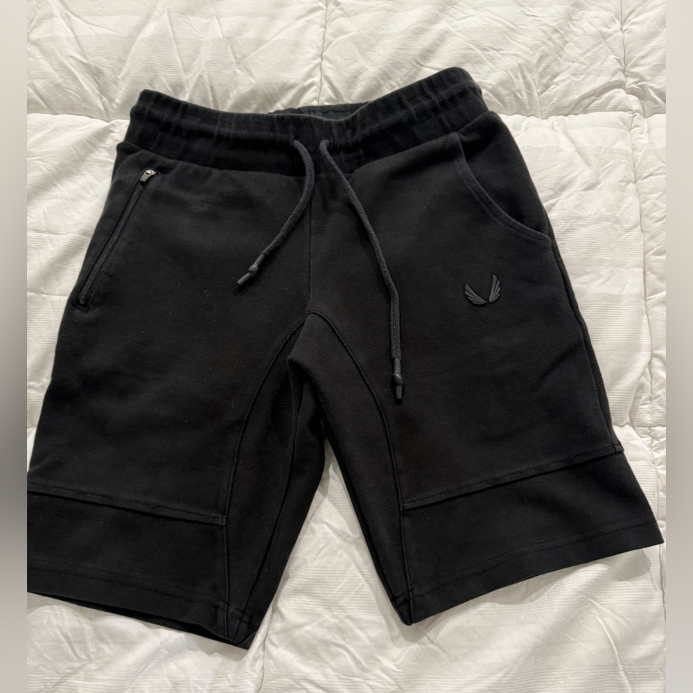 ASRV Black cotton sweat shorts in small